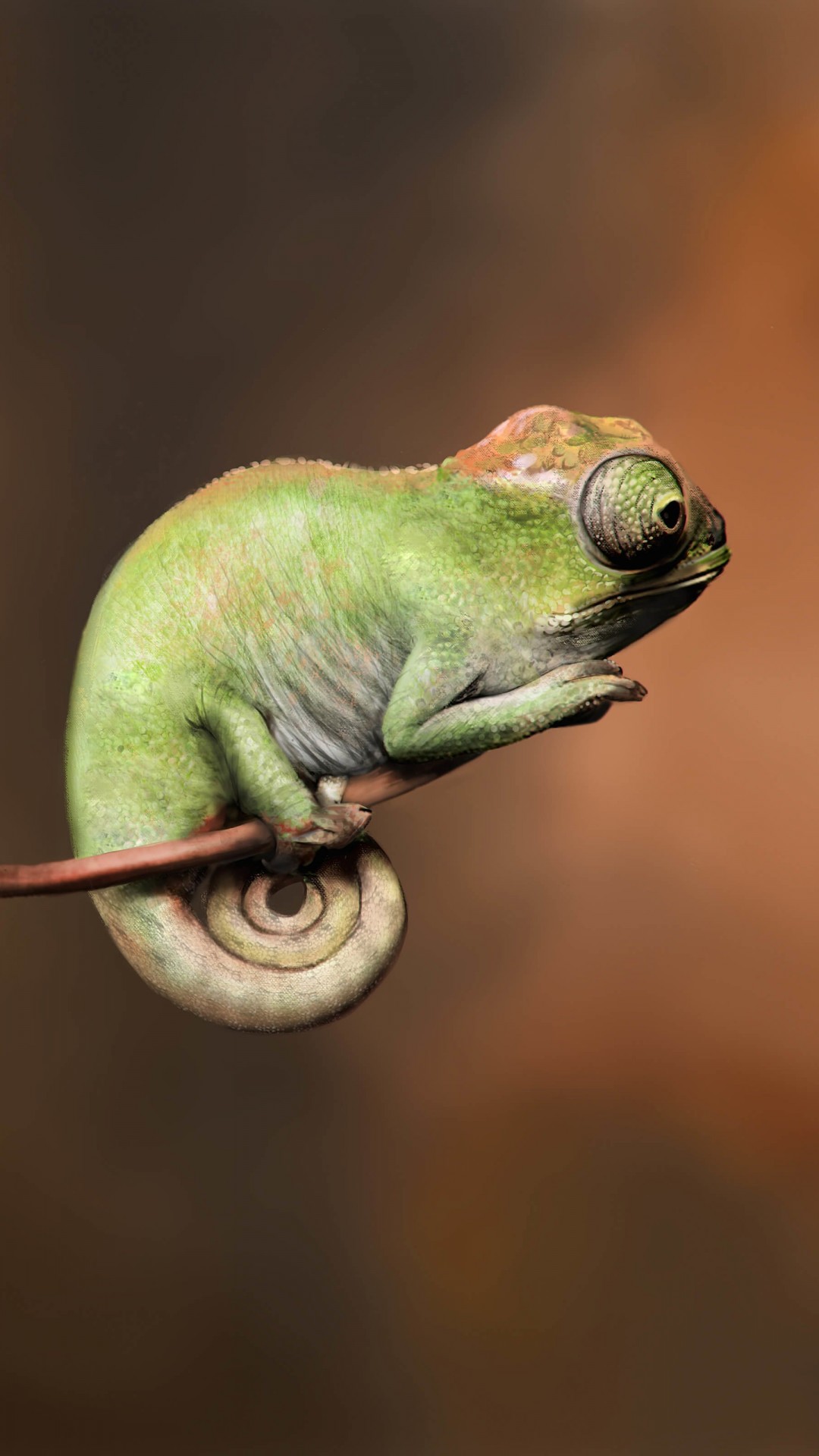 Baby Chameleon Perching On a Twisted Branch Wallpaper for SAMSUNG Galaxy Note 3