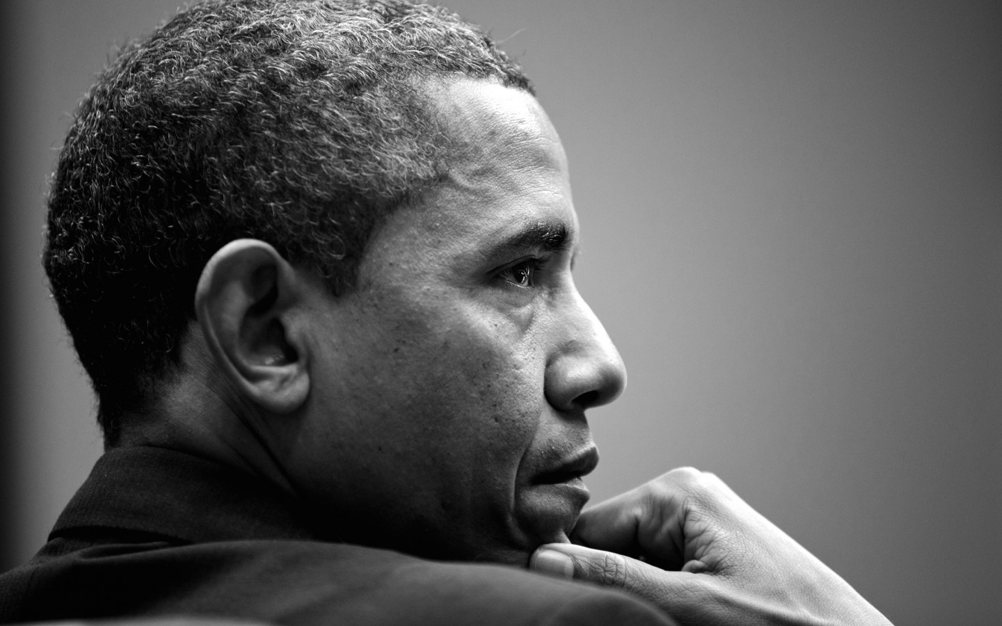 Barack Obama in Black & White Wallpaper for Desktop 1440x900