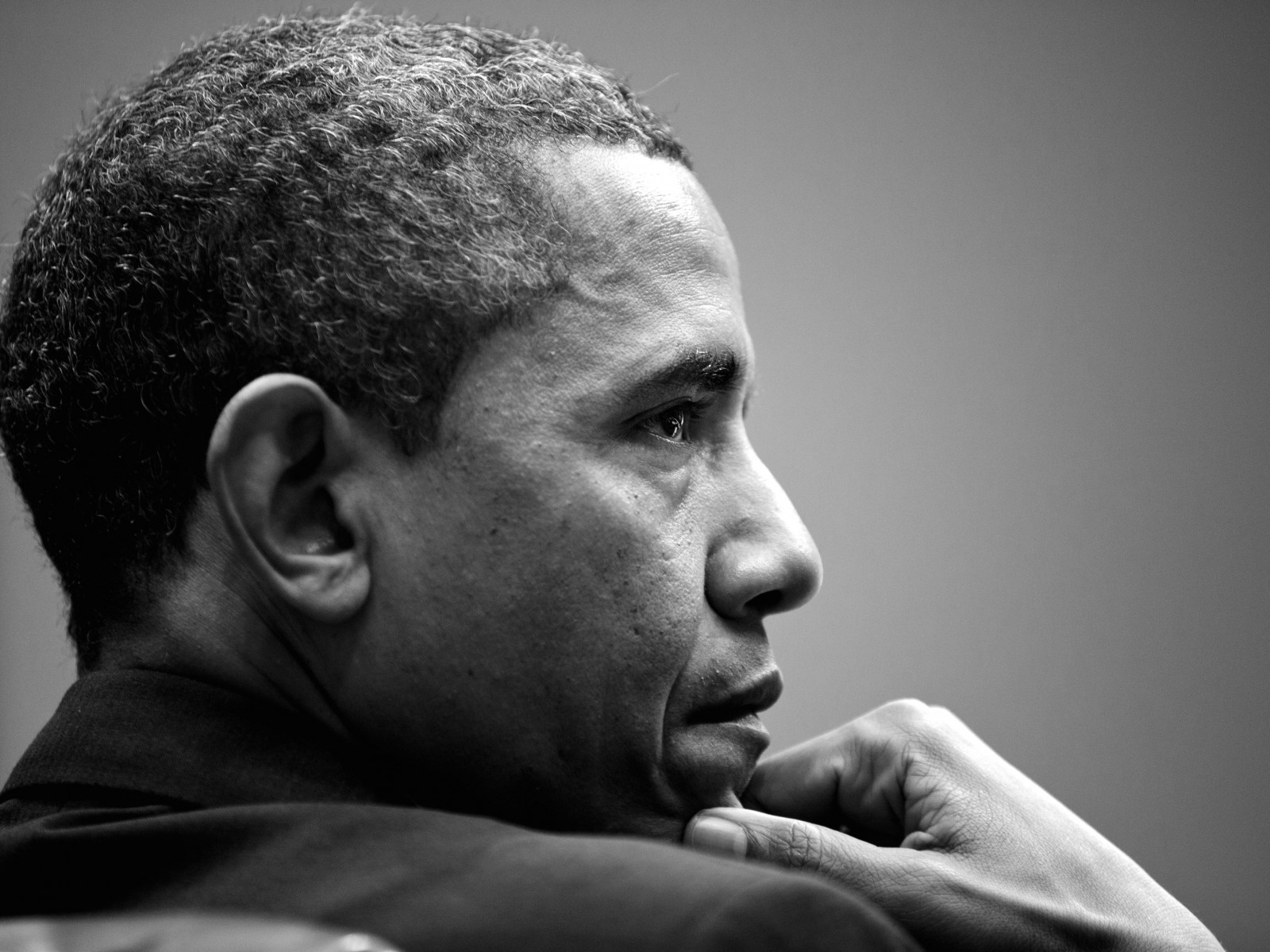 Barack Obama in Black & White Wallpaper for Desktop 1600x1200