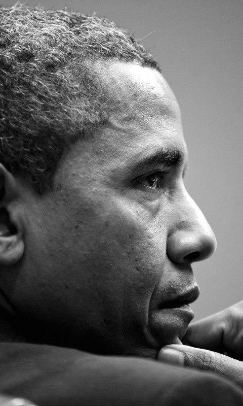 Barack Obama in Black & White Wallpaper for HTC Desire HD