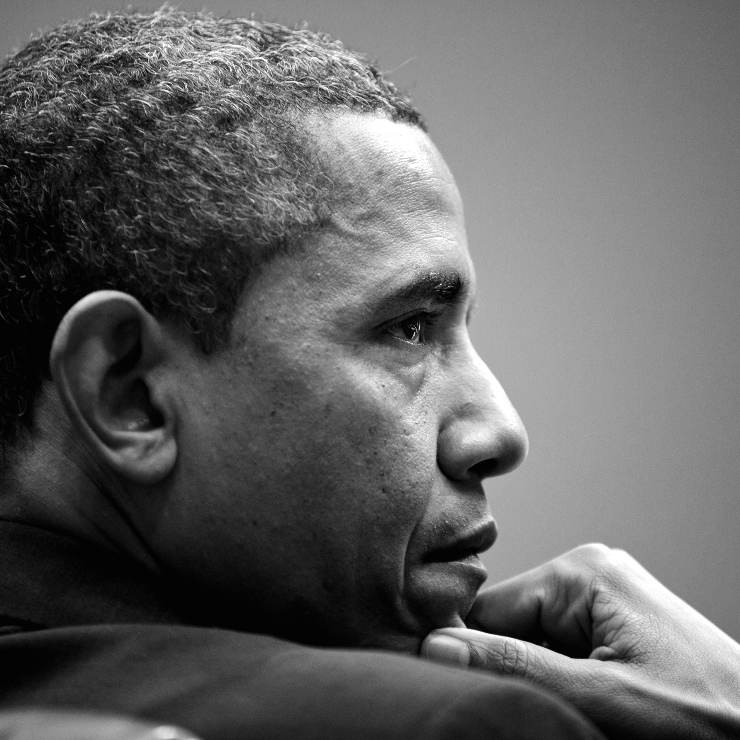 Barack Obama in Black & White Wallpaper for Apple iPad Air