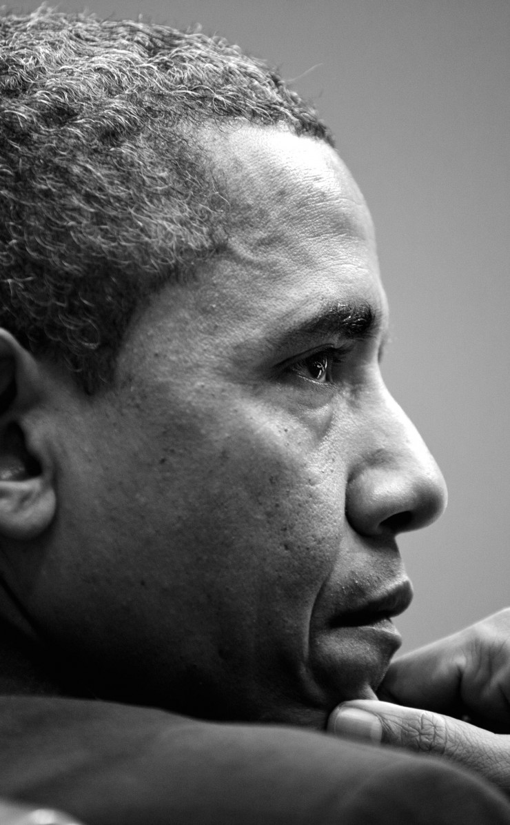 Barack Obama in Black & White Wallpaper for Apple iPhone 4 / 4s