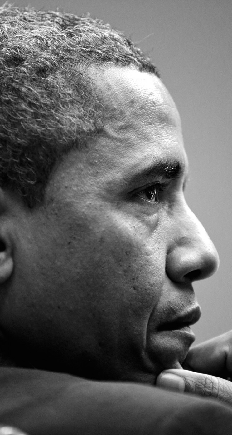 Barack Obama in Black & White Wallpaper for Apple iPhone 5 / 5s