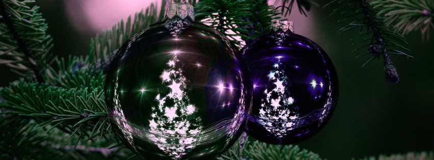 Beautiful Christmas Tree Ornaments Wallpaper for Social Media Facebook Cover