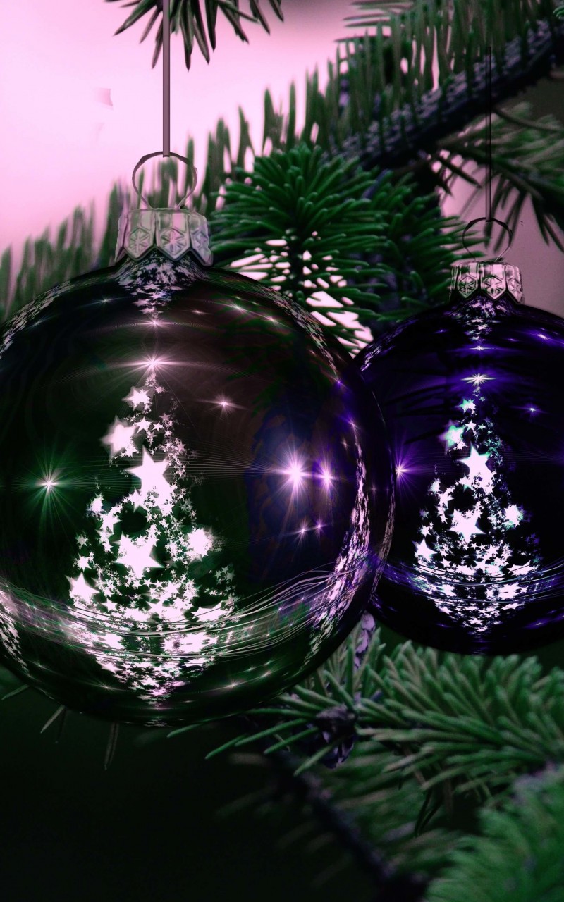 Beautiful Christmas Tree Ornaments Wallpaper for Amazon Kindle Fire HD