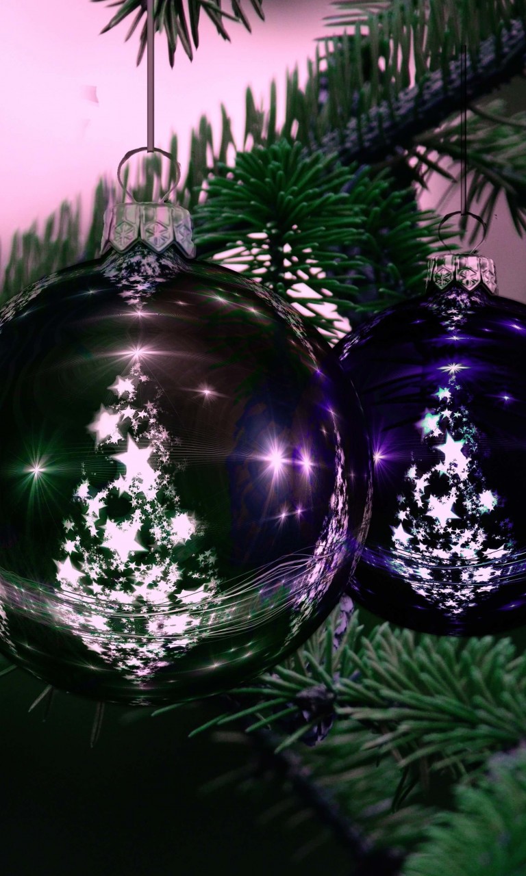 Beautiful Christmas Tree Ornaments Wallpaper for Google Nexus 4
