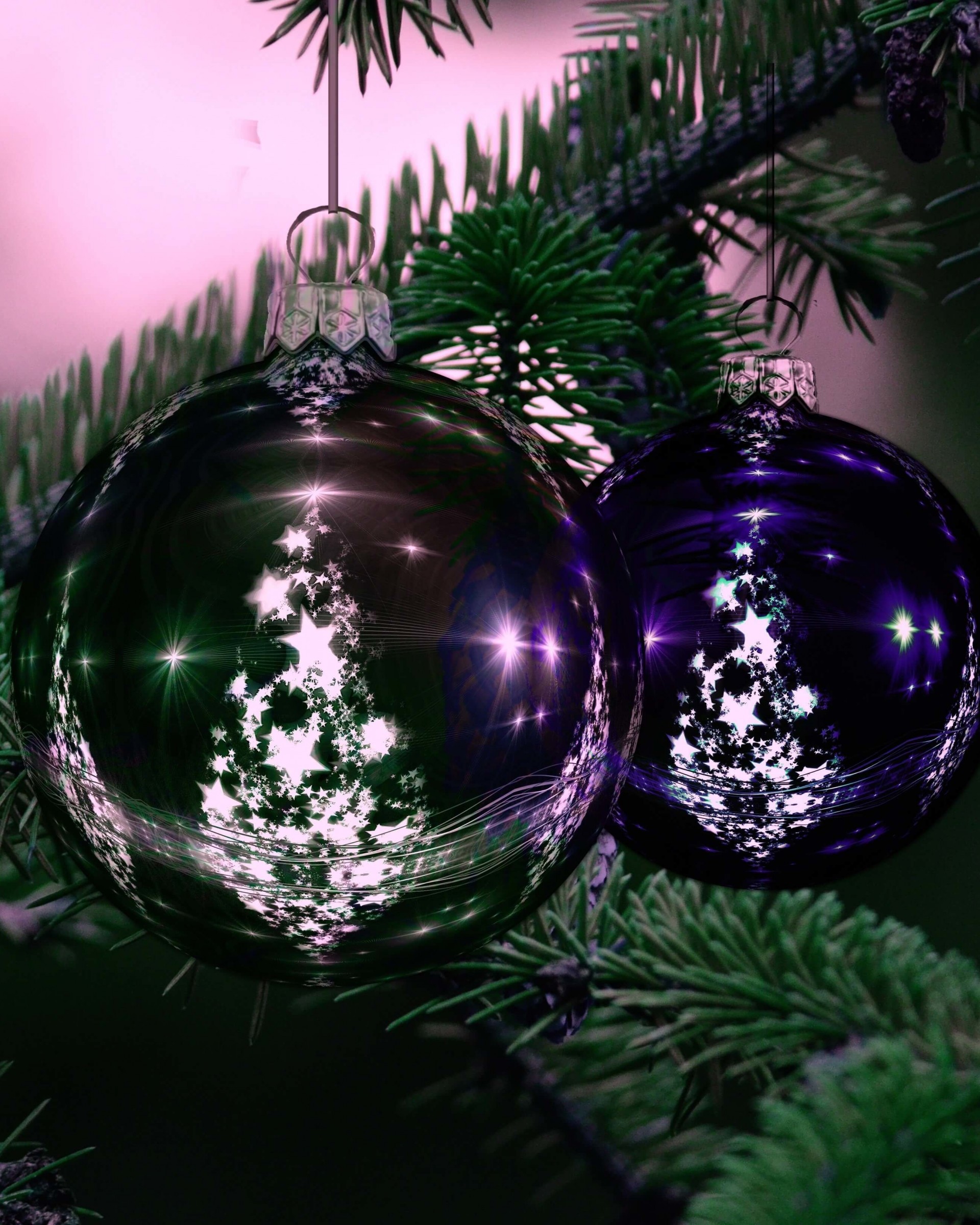 Beautiful Christmas Tree Ornaments Wallpaper for Google Nexus 7