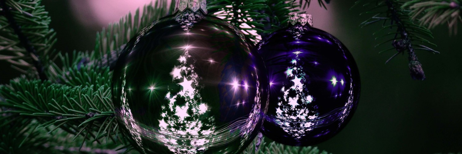 Beautiful Christmas Tree Ornaments Wallpaper for Social Media Twitter Header