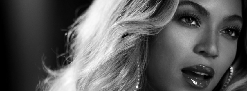 Beyonce in Black & White Wallpaper for Social Media Facebook Cover