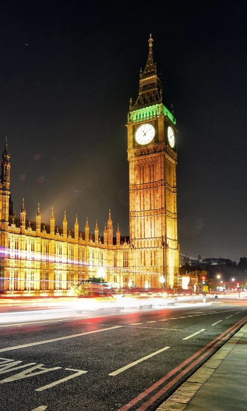 Big Ben at Night Wallpaper for HTC Desire HD