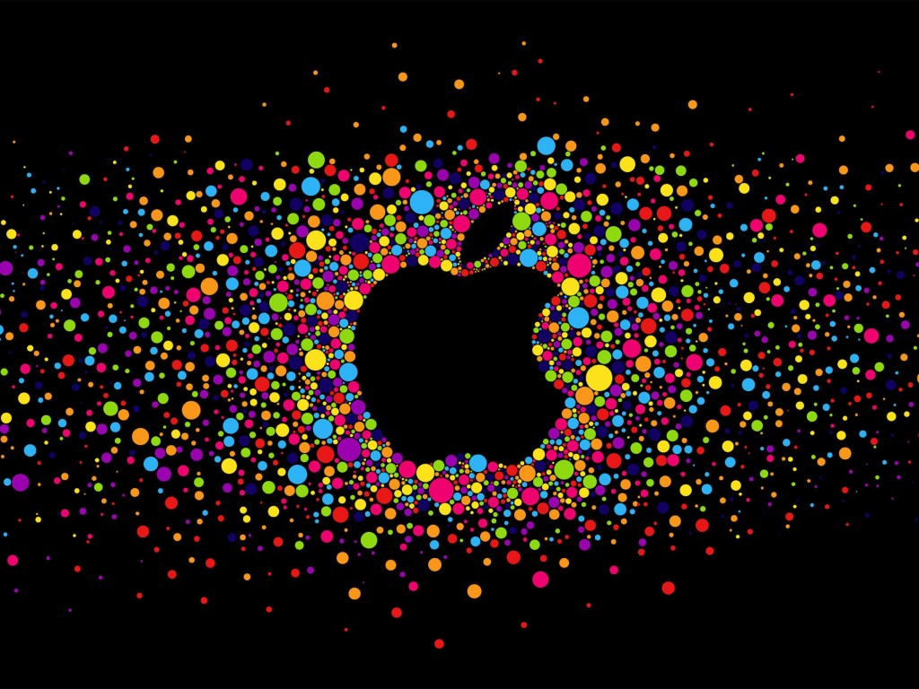 Black Apple Logo Particles Wallpaper for Desktop 1024x768