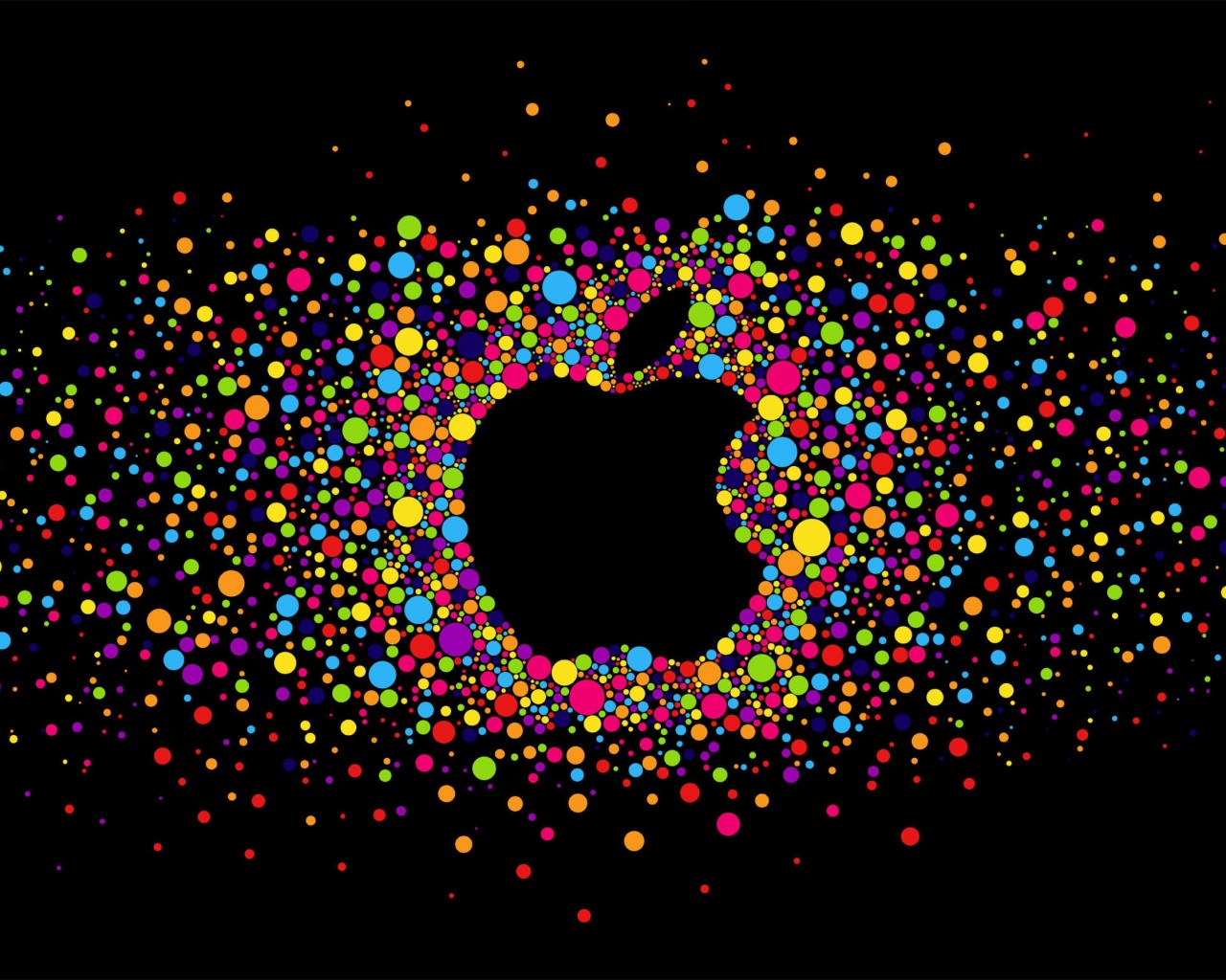 Black Apple Logo Particles Wallpaper for Desktop 1280x1024