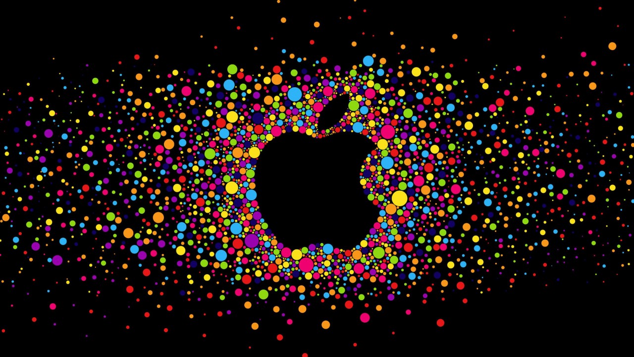 Black Apple Logo Particles Wallpaper for Desktop 1280x720
