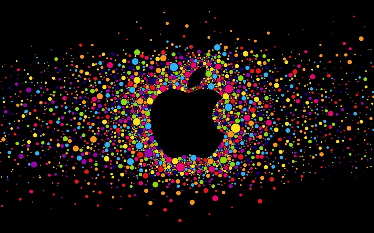 Black Apple Logo Particles Wallpaper for Desktop 1440x900