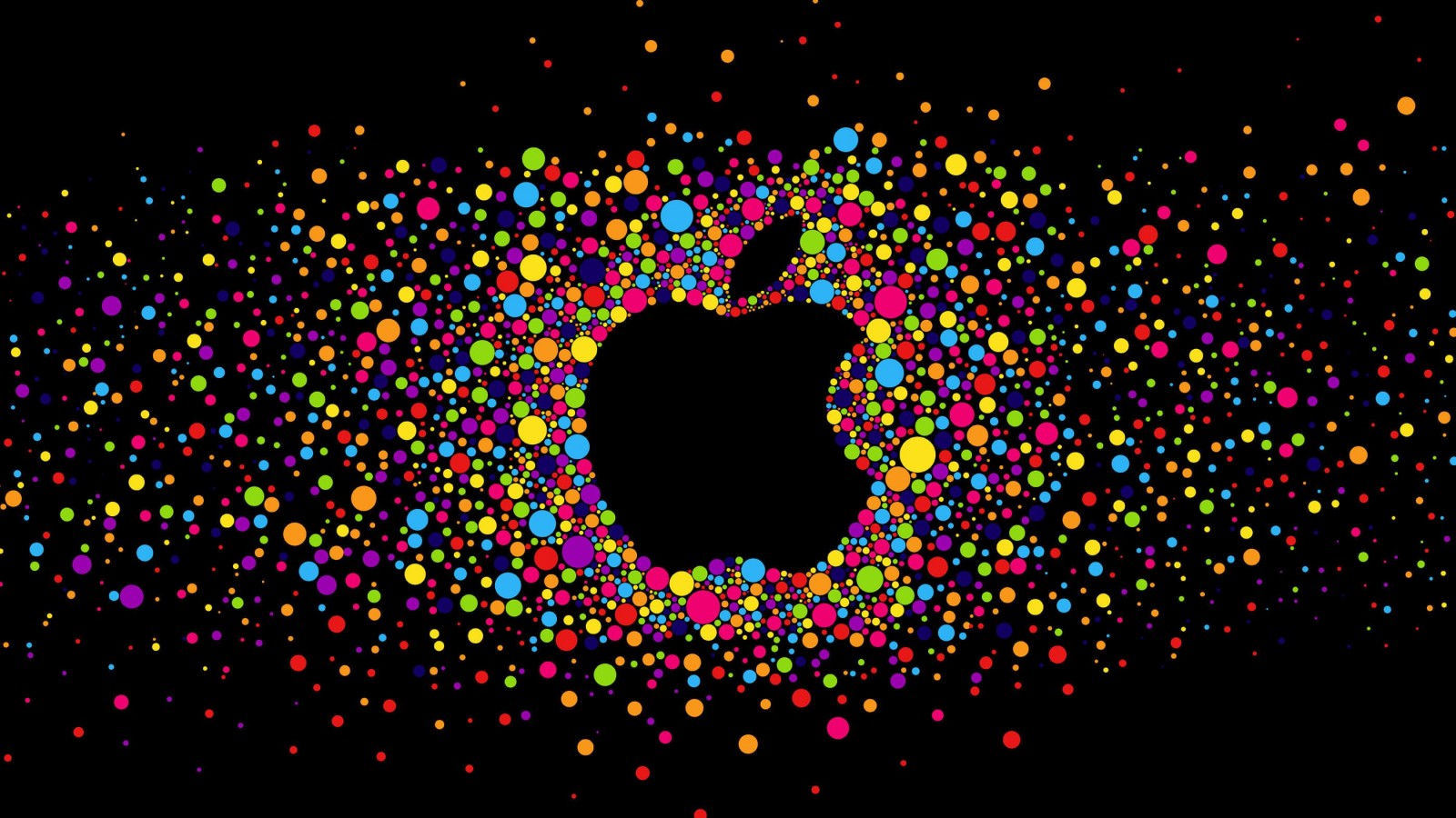 Black Apple Logo Particles Wallpaper for Desktop 1600x900
