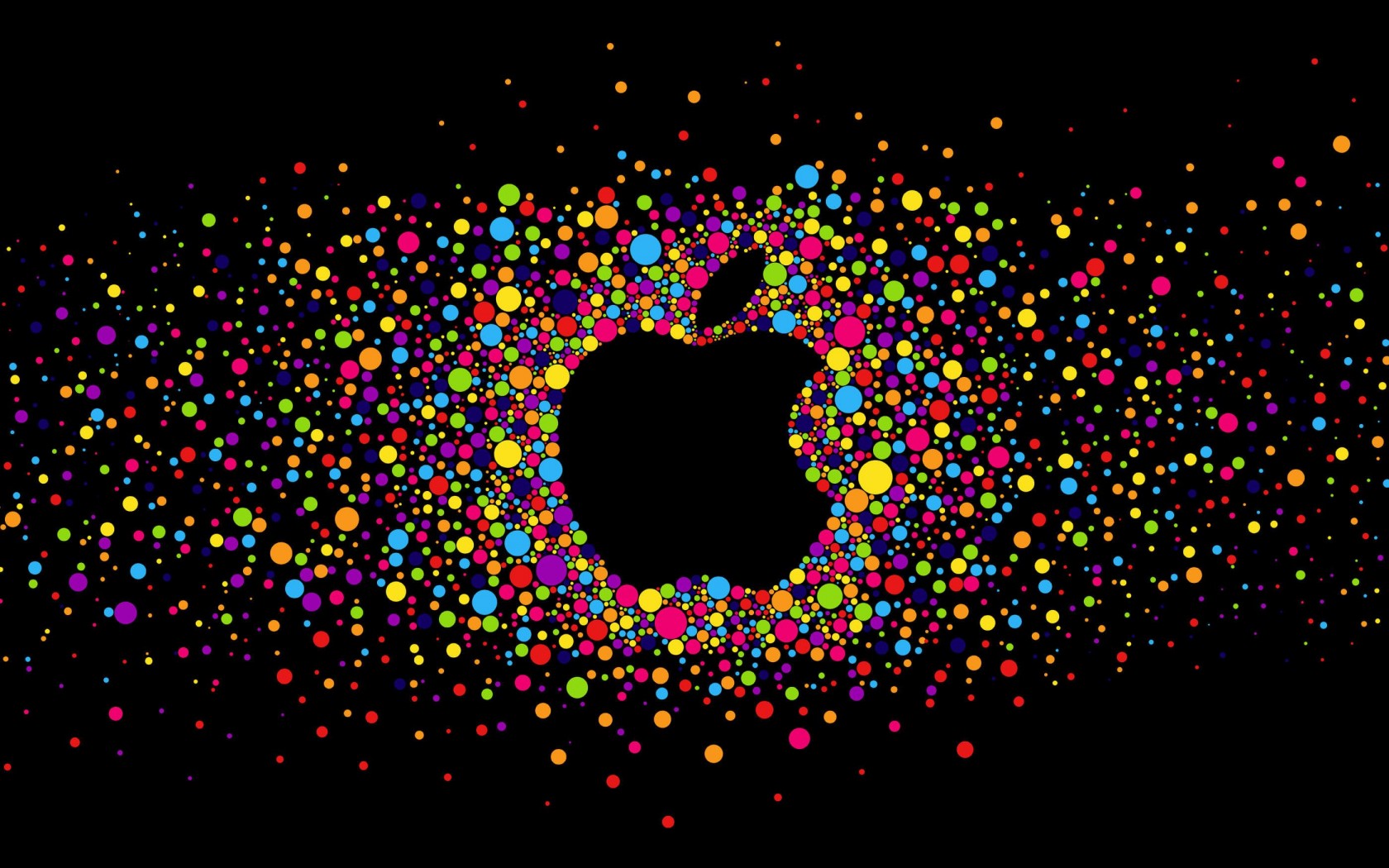 Black Apple Logo Particles Wallpaper for Desktop 1680x1050