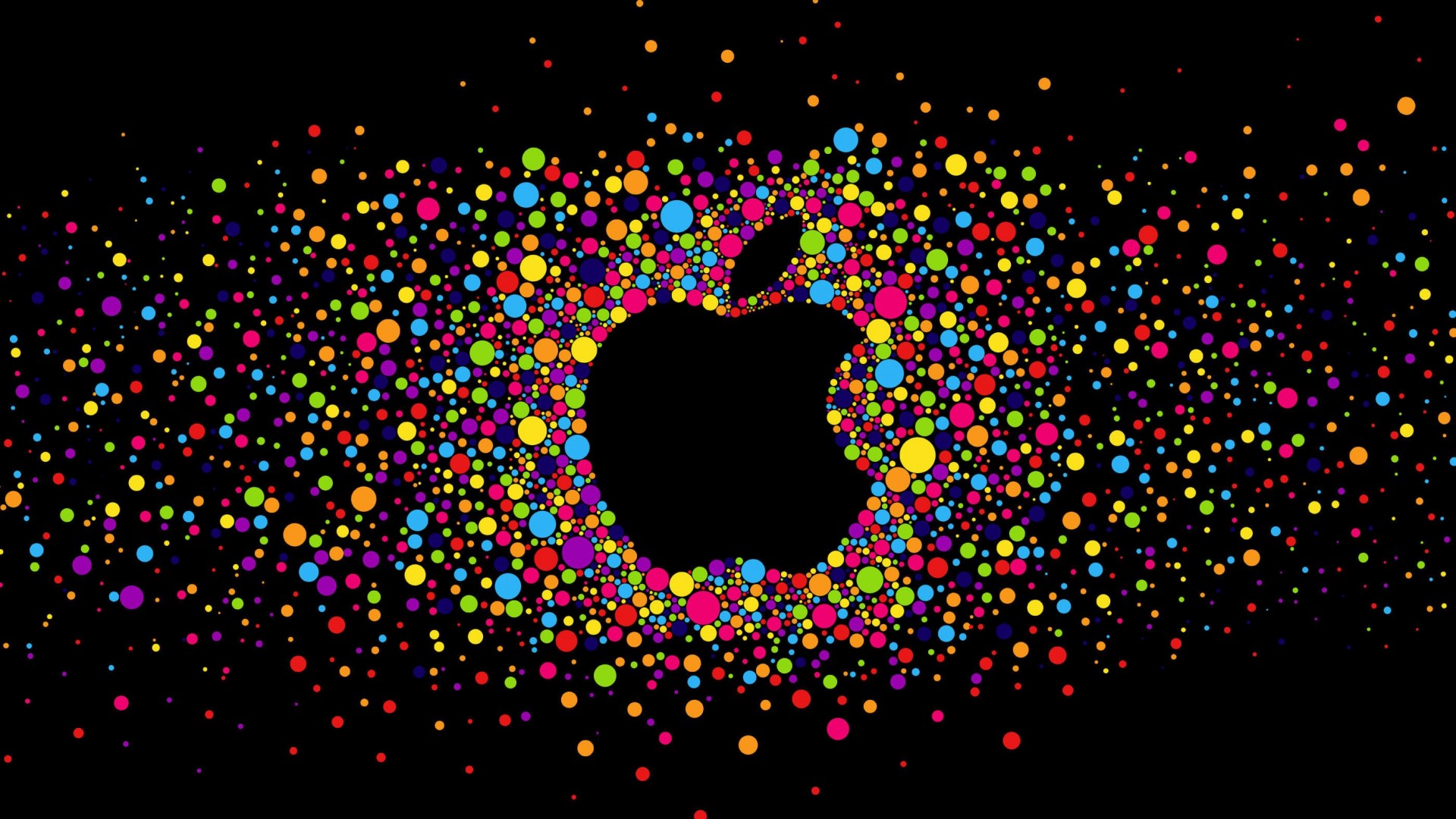 Black Apple Logo Particles Wallpaper for Desktop 1920x1080
