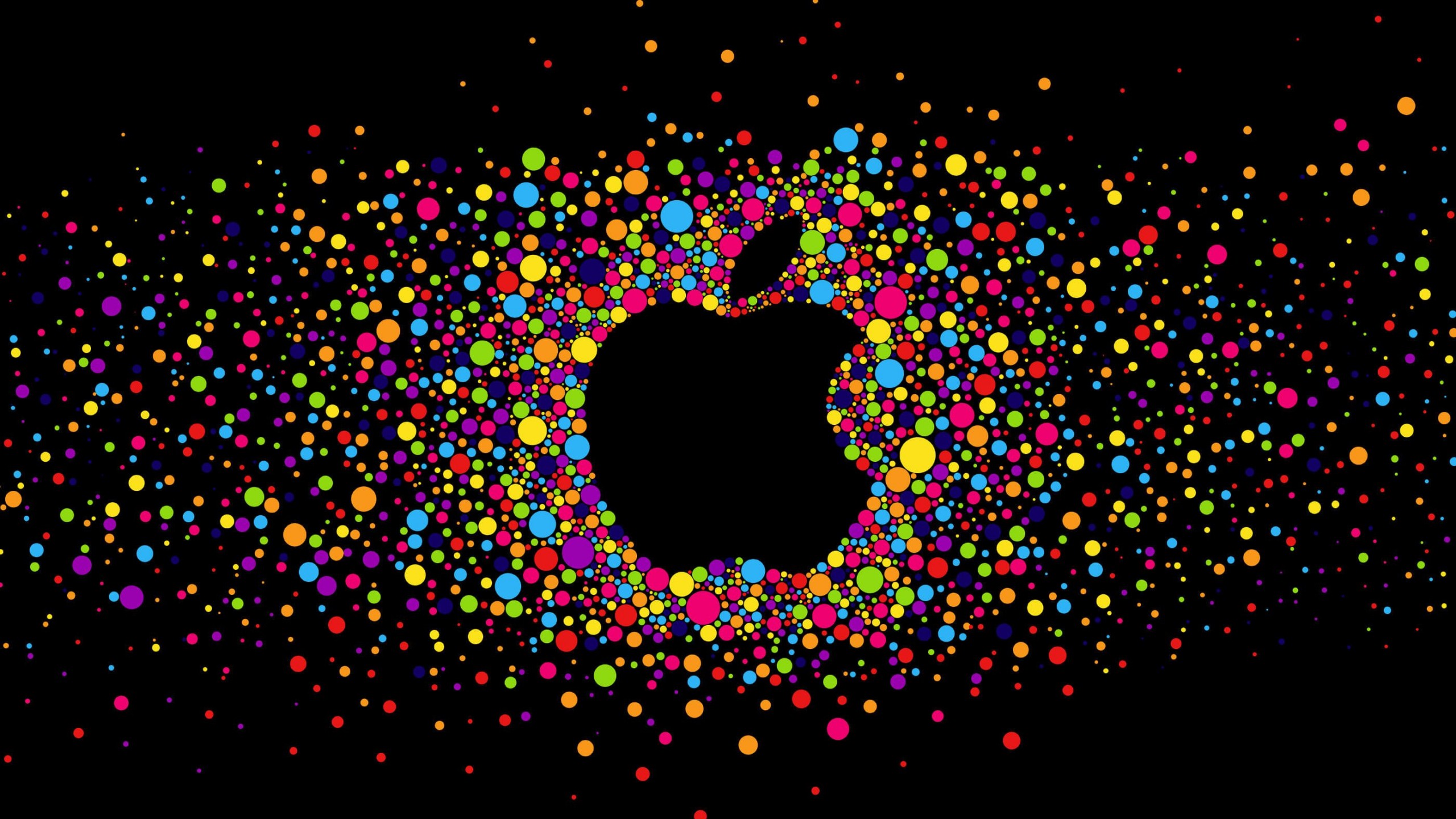 Black Apple Logo Particles Wallpaper for Desktop 2560x1440