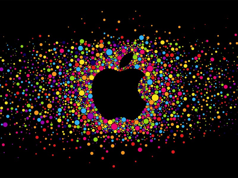 Black Apple Logo Particles Wallpaper for Desktop 800x600