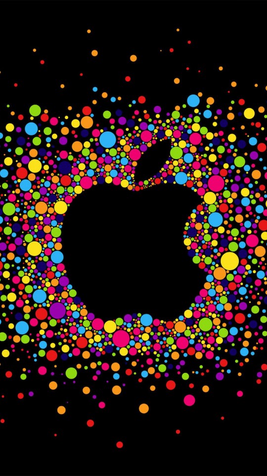 Black Apple Logo Particles Wallpaper for SAMSUNG Galaxy S4 Mini