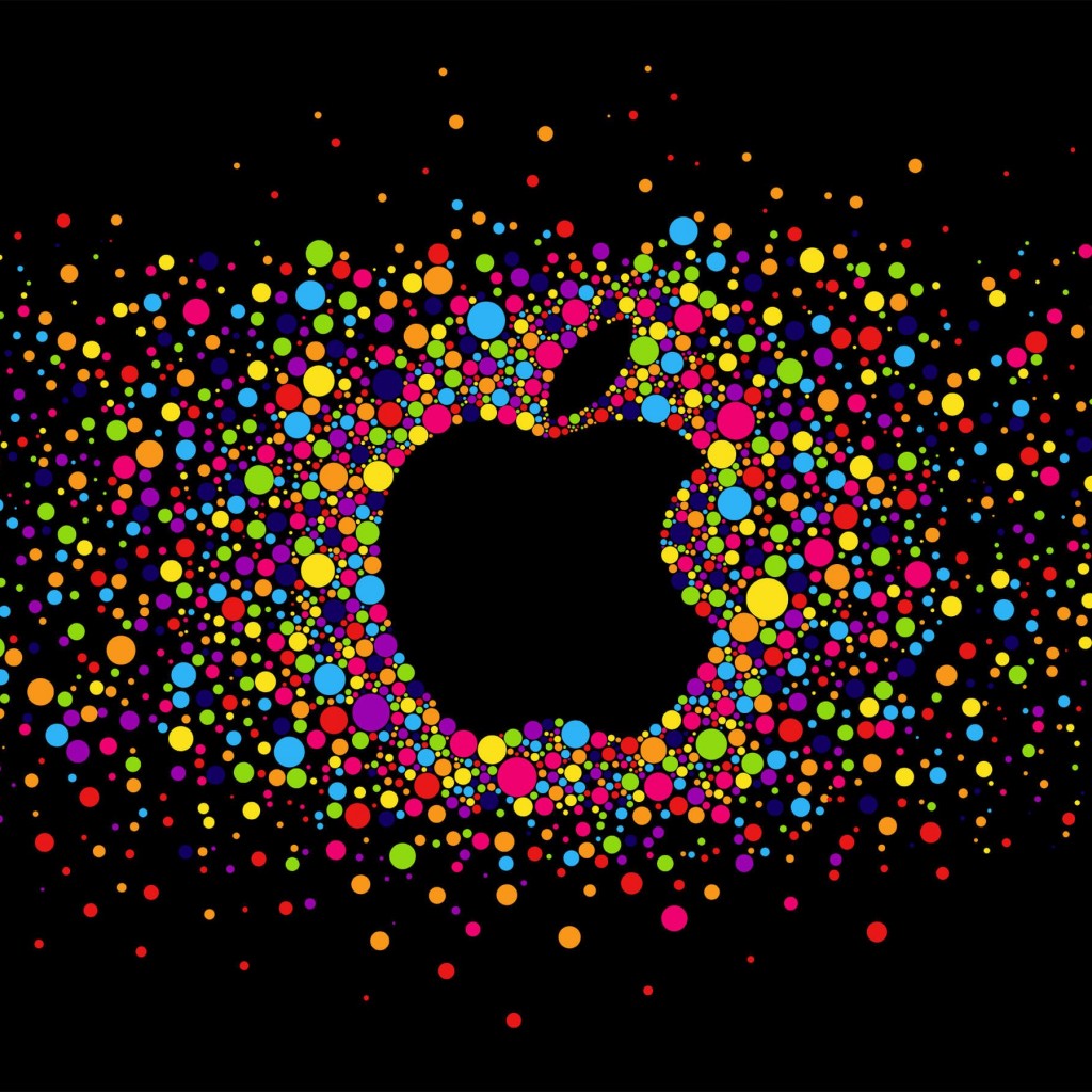 Black Apple Logo Particles Wallpaper for Apple iPad 2