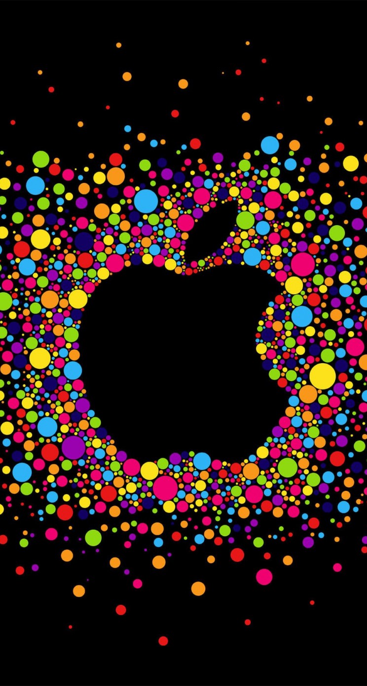 Black Apple Logo Particles Wallpaper for Apple iPhone 5 / 5s
