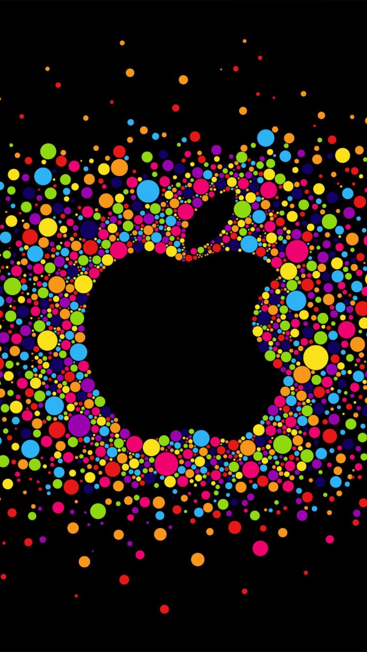 Black Apple Logo Particles Wallpaper for Lenovo A6000