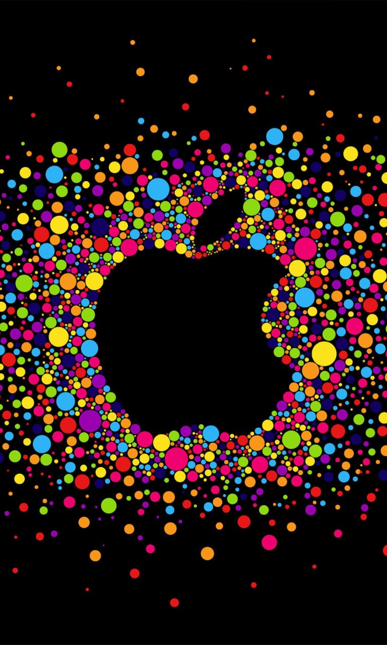 Black Apple Logo Particles Wallpaper for LG Optimus G