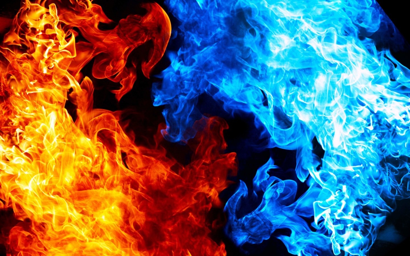 Blue And Red Fire Wallpaper for Desktop 1440x900