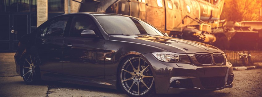BMW E90 on Z-Performance Wheels Wallpaper for Social Media Facebook Cover