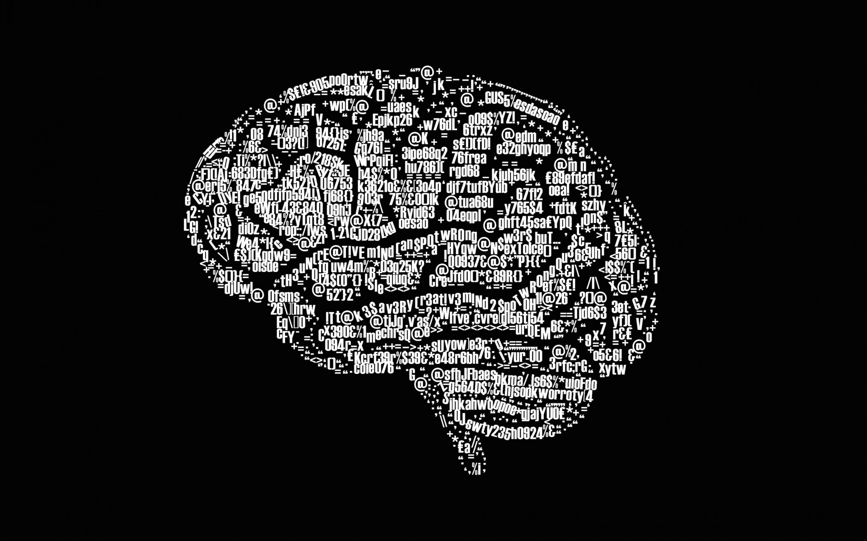 Brain Illustration Typography Wallpaper for Desktop 2880x1800