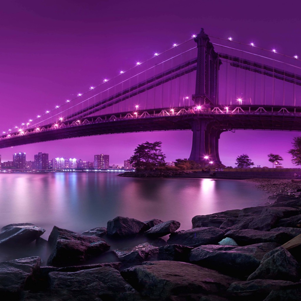 Brooklyn Bridge by night Wallpaper for Apple iPad 2