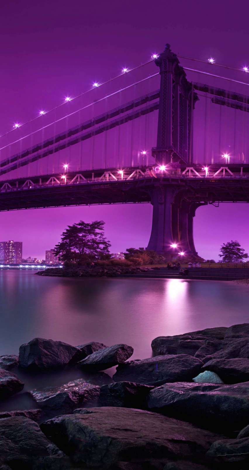 Brooklyn Bridge by night Wallpaper for Apple iPhone 6 / 6s