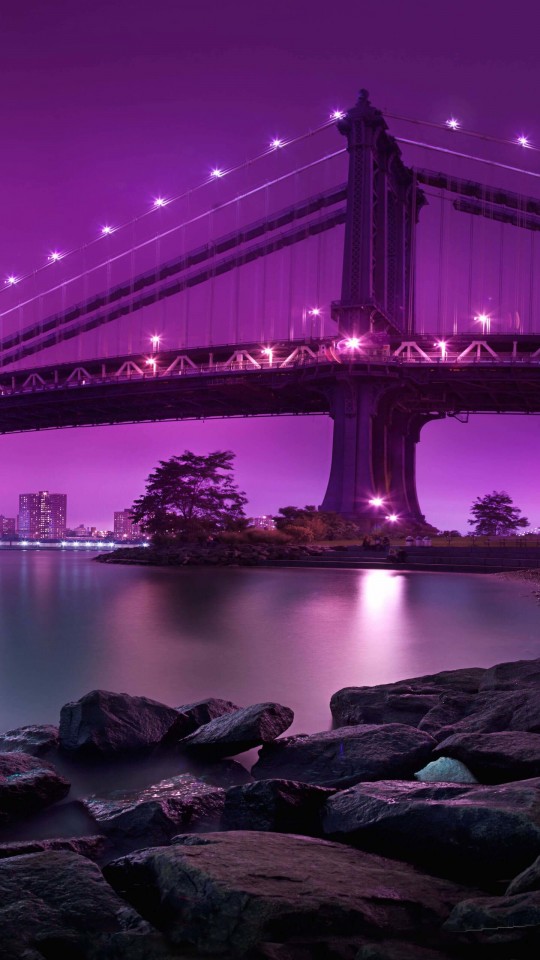 Brooklyn Bridge by night Wallpaper for LG G2 mini