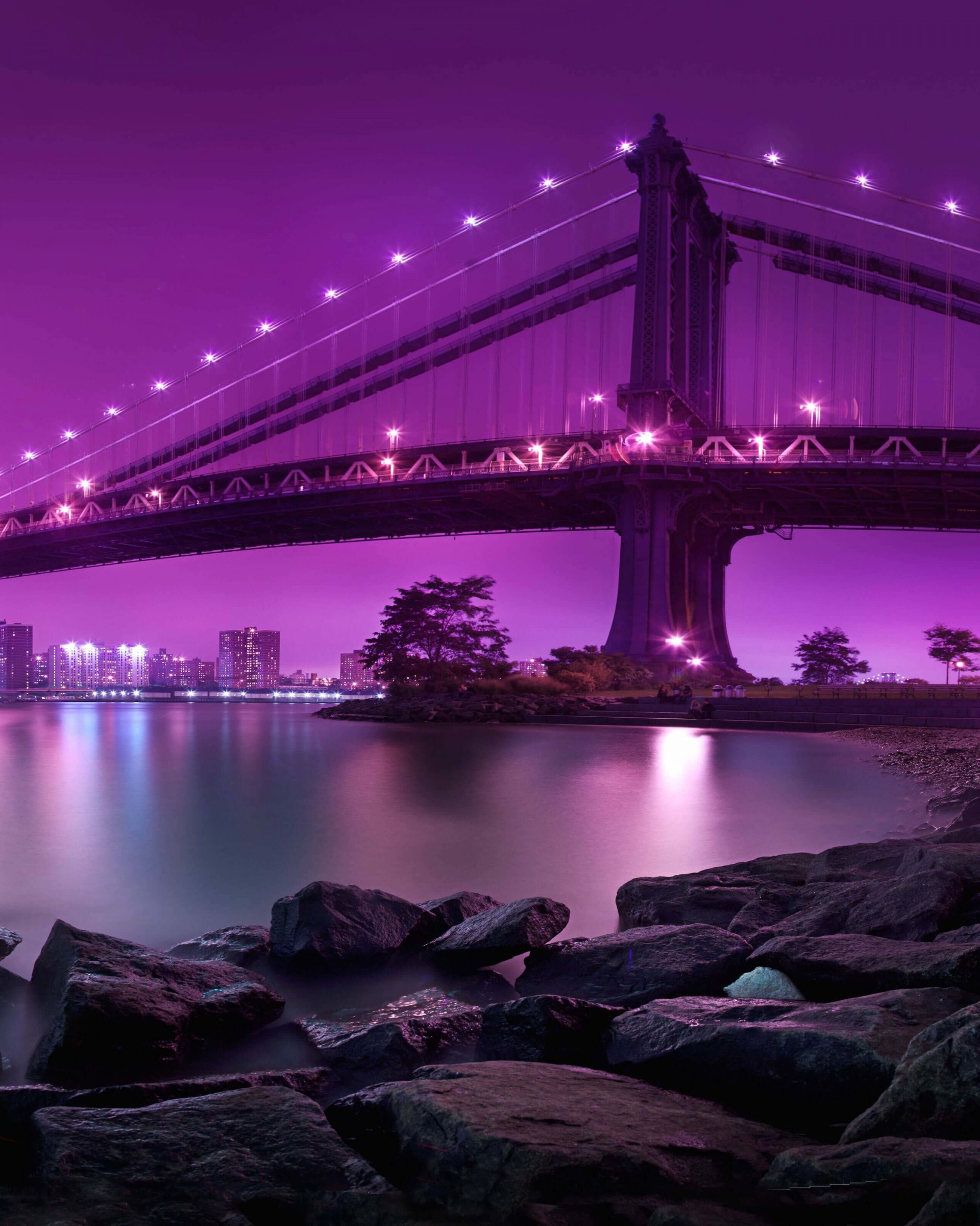Brooklyn Bridge by night Wallpaper for Google Nexus 7