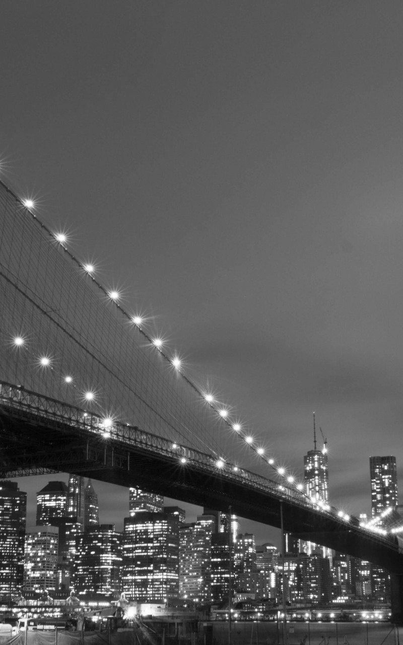 Brooklyn Bridge, New York City in Black & White Wallpaper for Amazon Kindle Fire HD