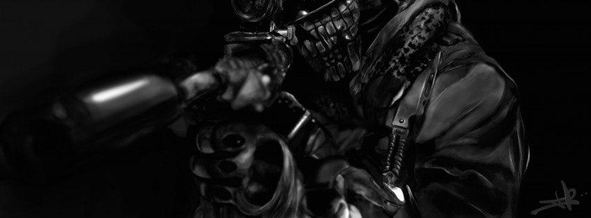 Call of Duty Ghost Masked Warrior Wallpaper for Social Media Facebook Cover