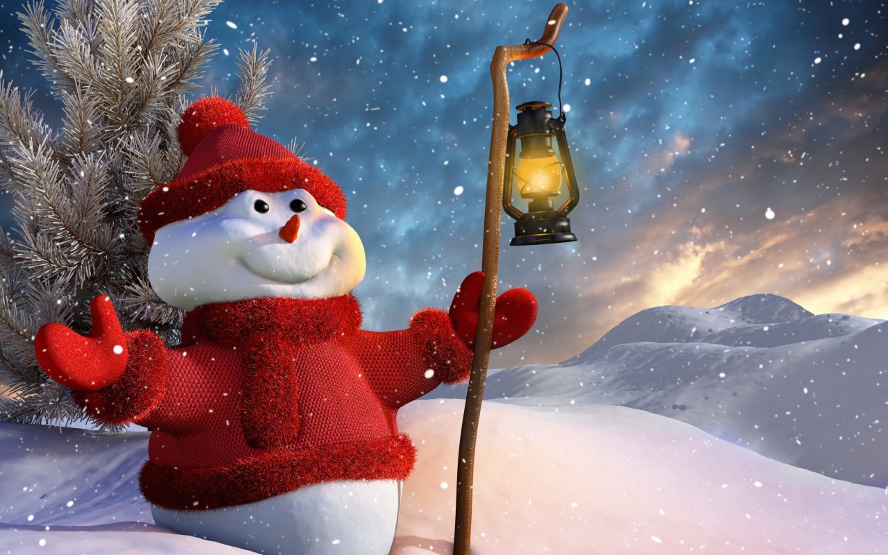 Christmas Snowman Wallpaper for Desktop 1280x800