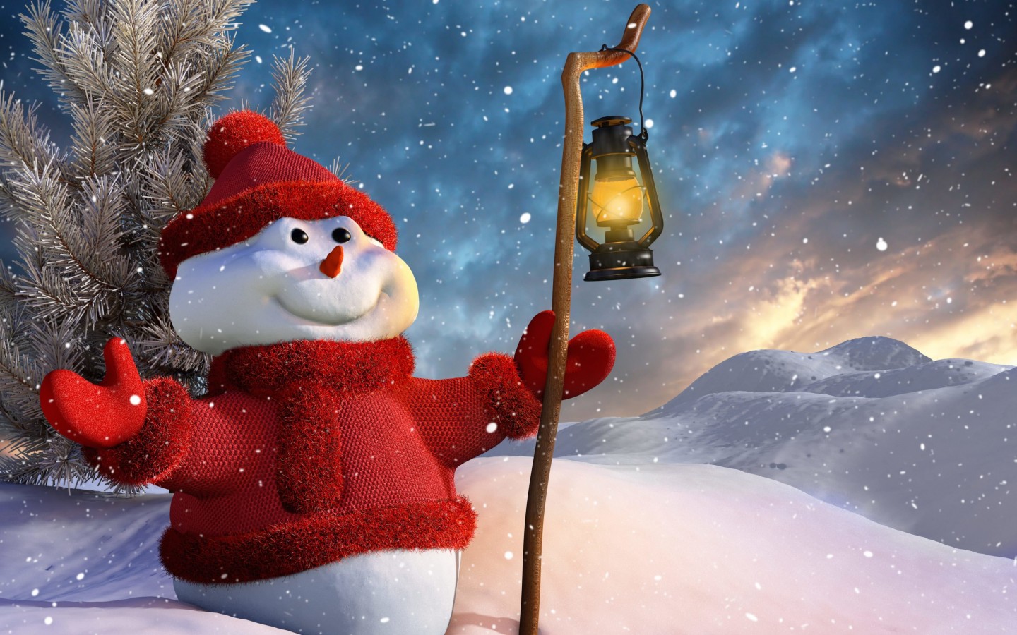 Christmas Snowman Wallpaper for Desktop 1440x900