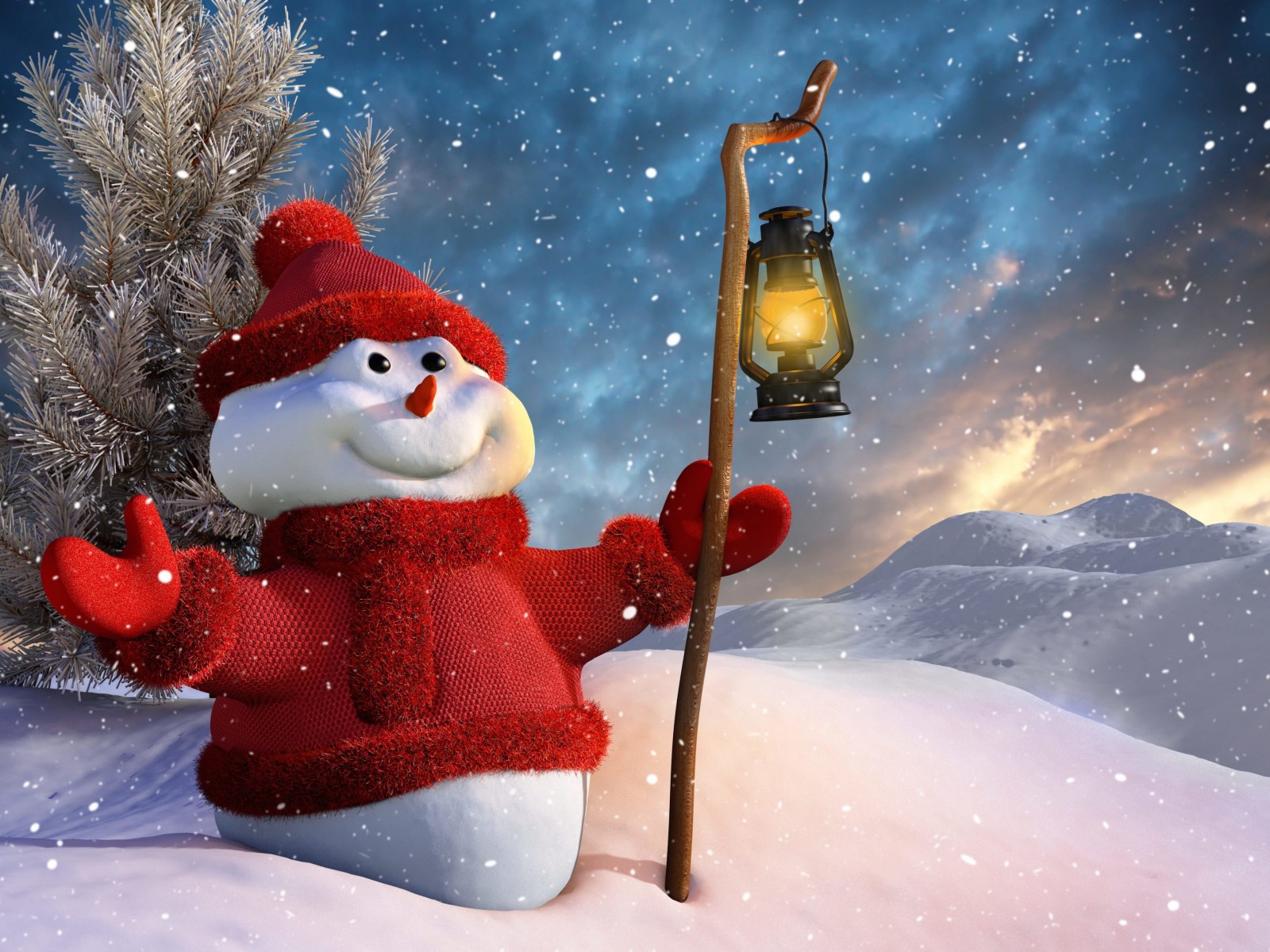 Christmas Snowman Wallpaper for Desktop 1600x1200