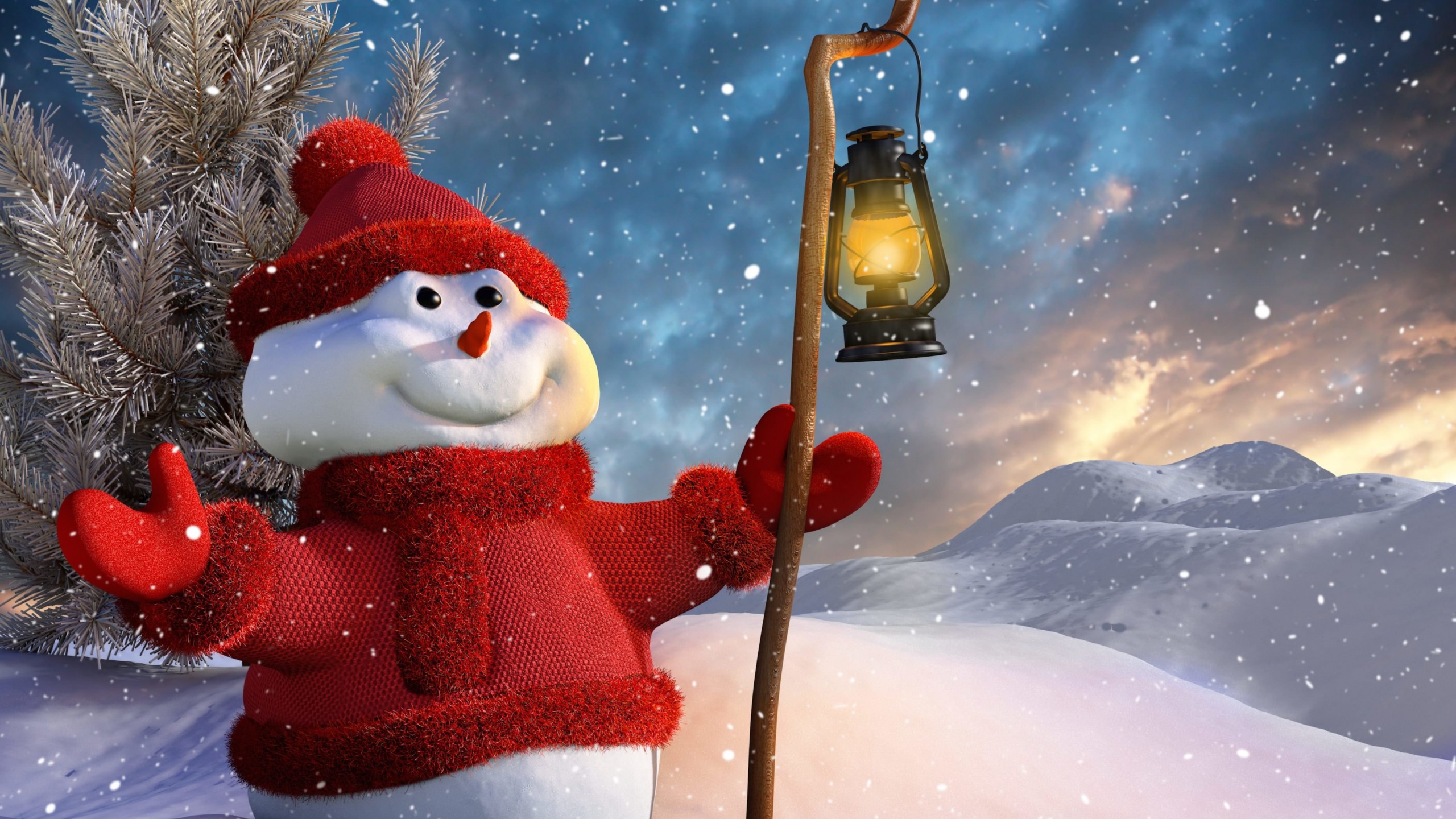 Christmas Snowman Wallpaper for Desktop 2560x1440