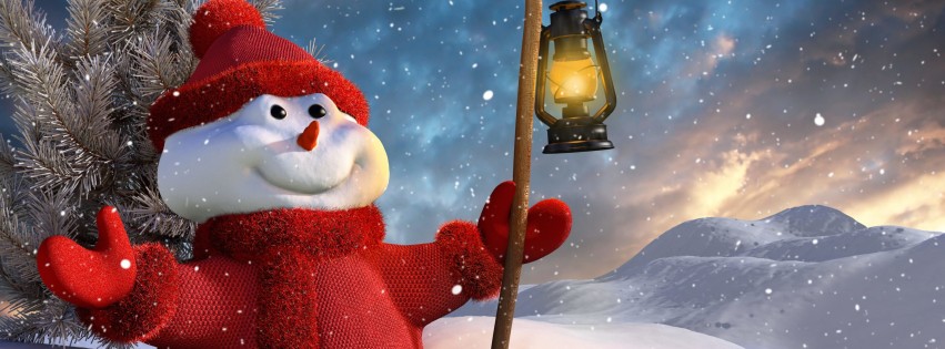 Christmas Snowman Wallpaper for Social Media Facebook Cover