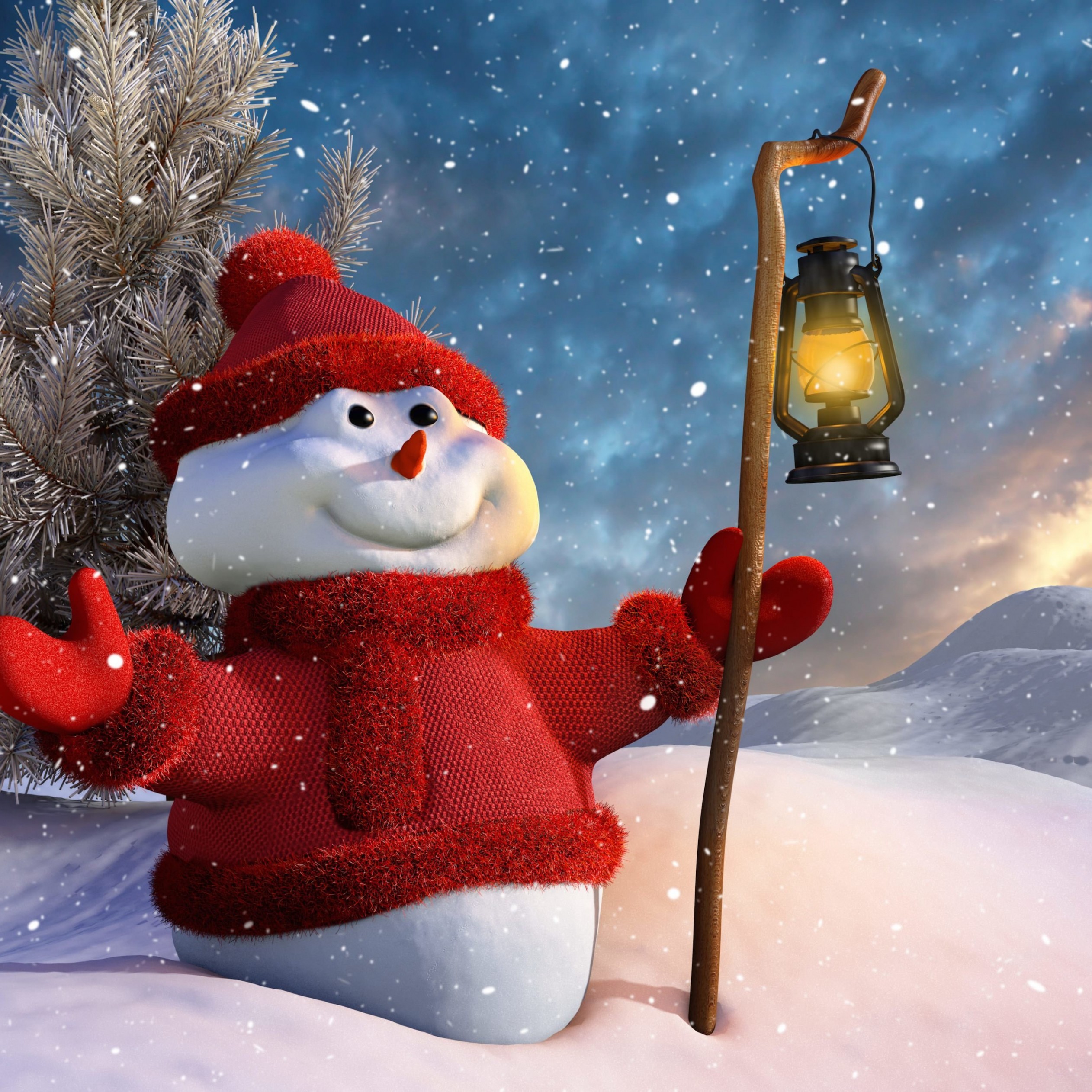 Christmas Snowman Wallpaper for Apple iPad 4