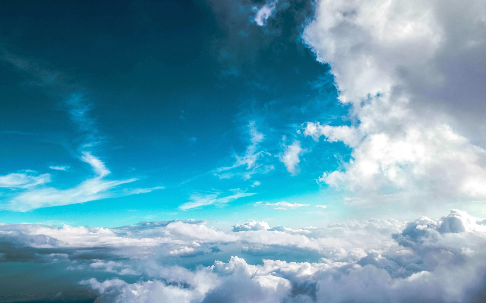 Cloudy Blue Sky Wallpaper for Desktop 1680x1050