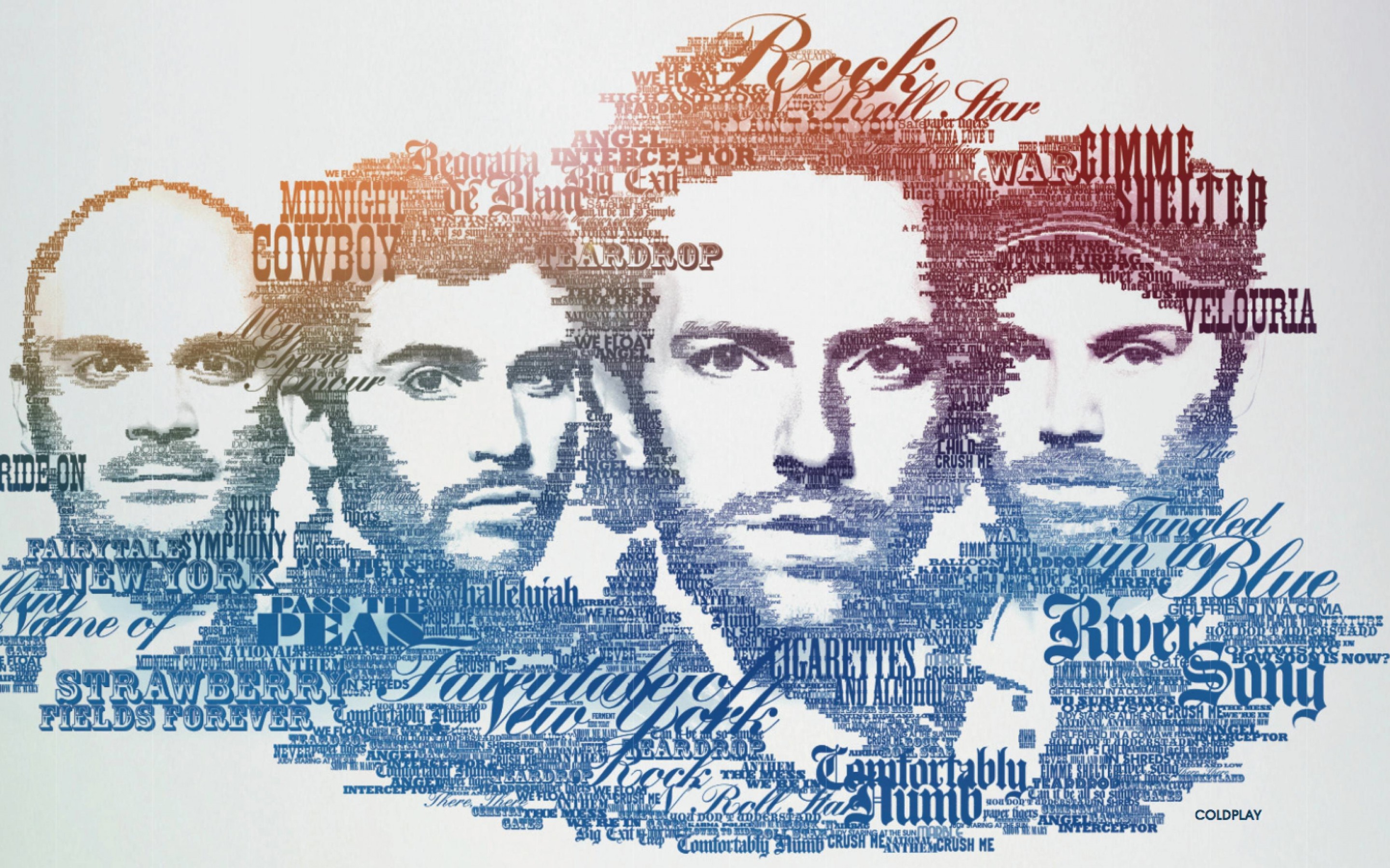 Coldplay Typographic Portrait Wallpaper for Desktop 2880x1800