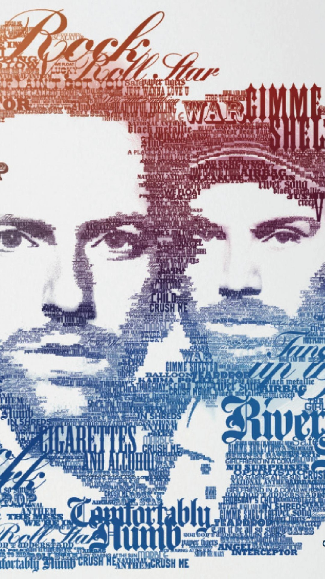Coldplay Typographic Portrait Wallpaper for HTC One