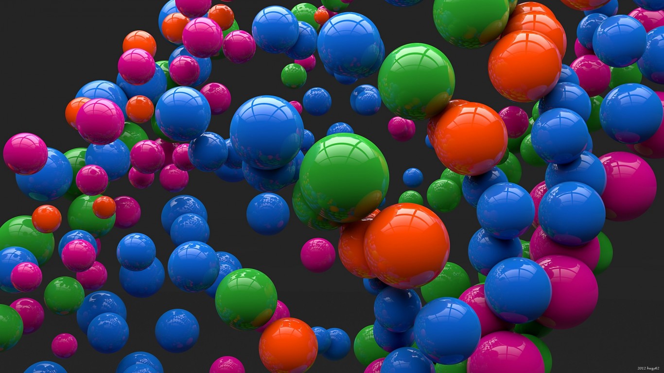 Colorful Balls Wallpaper for Desktop 1366x768