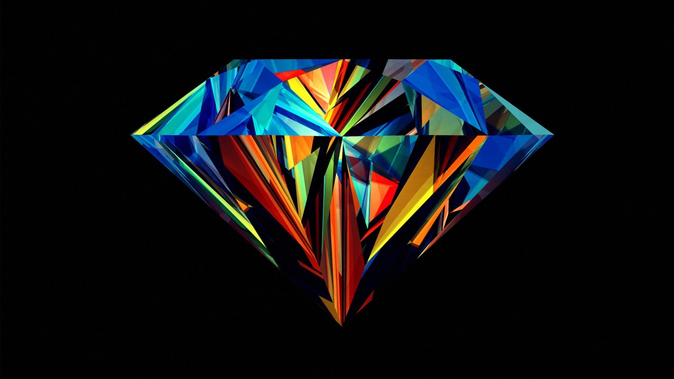 Colorful Diamond Wallpaper for Desktop 1366x768