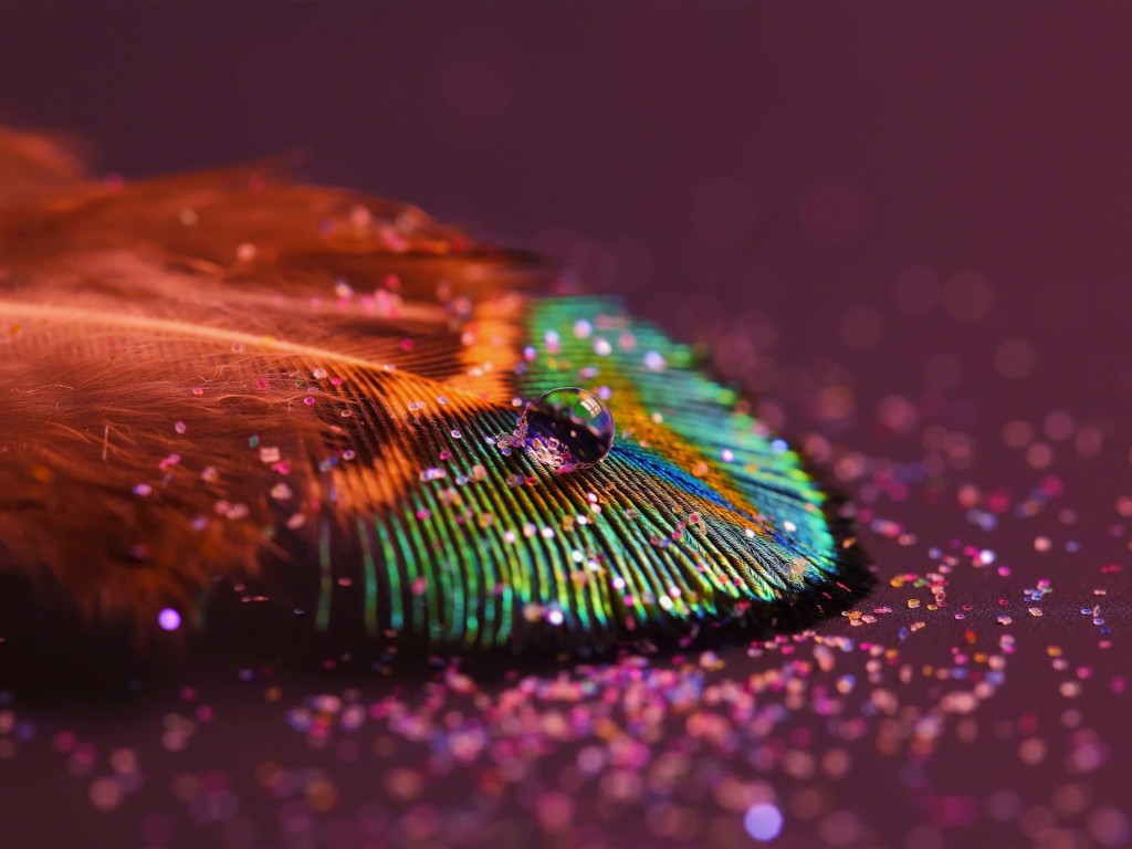 Colorful Feather Wallpaper for Desktop 1024x768