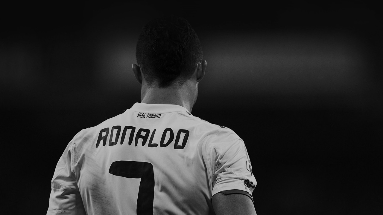 Cristiano Ronaldo in Black & White Wallpaper for Desktop 1280x720